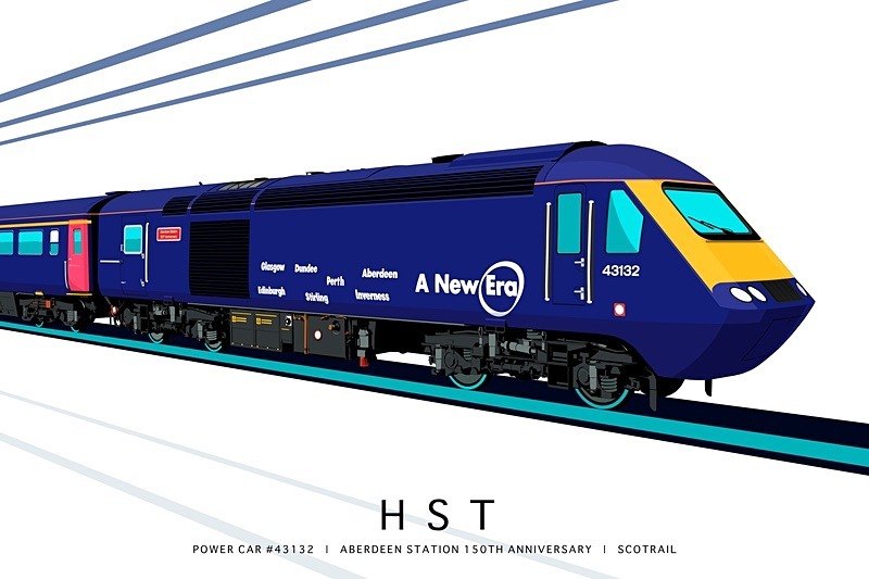 POWER CAR #43132 | ABERDEEN STATION 150TH ANNIVERSARY | SCOTRAIL - Class 43 / Class 255 Art Prints