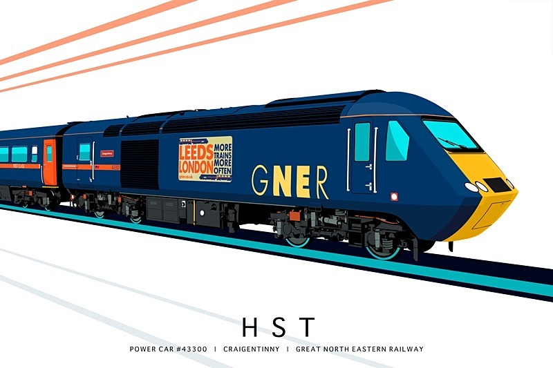 POWER CAR #43300 | CRAIGENTINNY | GREAT NORTH EASTERN RAILWAY - Class 43 / Class 255 Art Prints