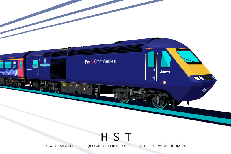 POWER CAR #43023 | SQN LEADER HAROLD STARR | FGW TRAINS - Class 43 / Class 255 Art Prints