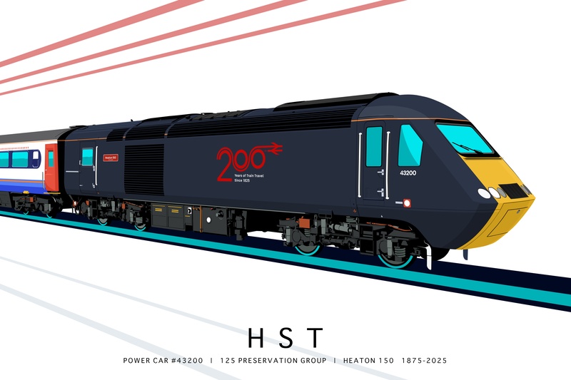 POWER CAR #43200 | 125 PRESERVATION GROUP | RAILWAY 200 LIVERY - Class 43 / Class 255 Art Prints