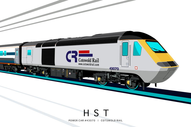 POWER CAR #43070 | COTSWOLD RAIL - Class 43 / Class 255 Art Prints