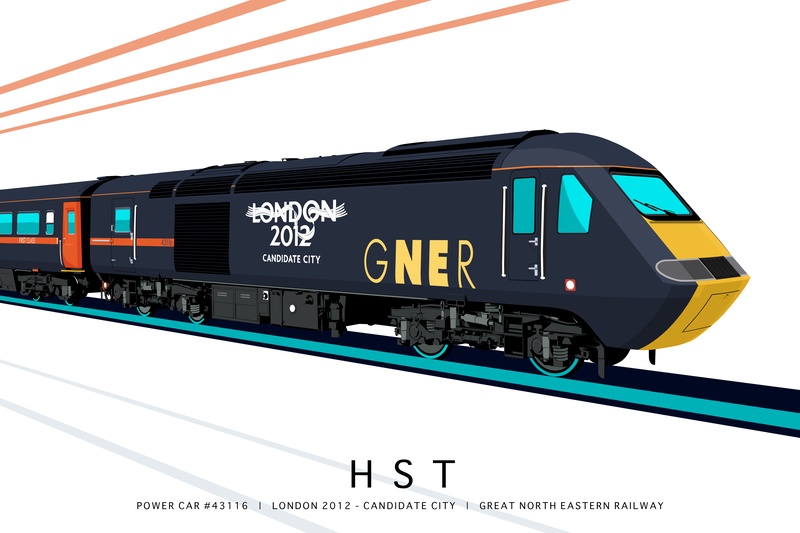 POWER CAR #43116 | LONDON 2012 - CANDIDATE CITY | GNER - Class 43 / Class 255 Art Prints
