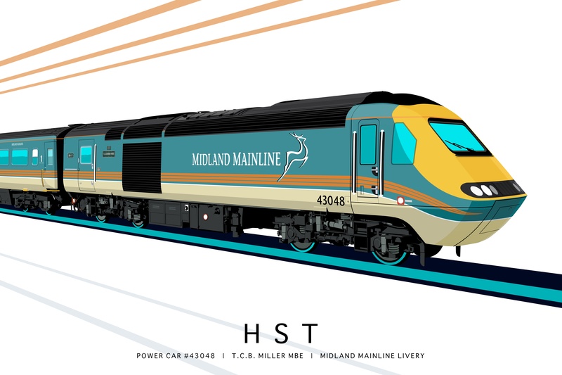 POWER CAR #43048 | MIDLAND MAINLINE LIVERY 2026 - Class 43 / Class 255 Art Prints