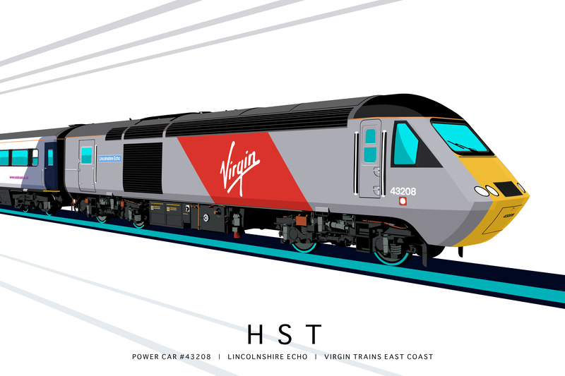 HST POWER CAR #43208 | LINCOLNSHIRE ECHO | VIRGIN TRAINS EAST COAST - Class 43 / Class 255 Art Prints