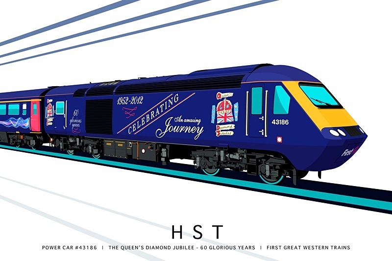 POWER CAR #43186 | THE QUEEN'S DIAMOND JUBILEE | FGW TRAINS - Class 43 / Class 255 Art Prints