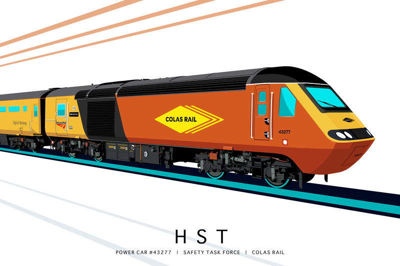 POWER CAR #43277 | SAFETY TASK FORCE | COLAS RAIL - Class 43 / Class 255 Art Prints