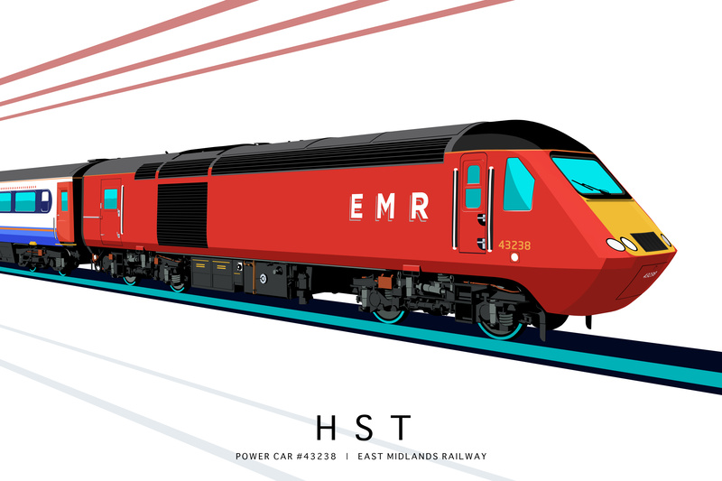 POWER CAR #43238 | EAST MIDLANDS RAILWAY - Class 43 / Class 255 Art Prints