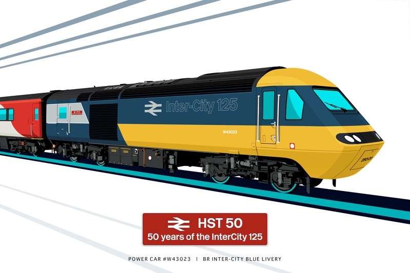 POWER CAR #43023  |  BR INTER-CITY 125 - Class 43 HST Artwork Gallery