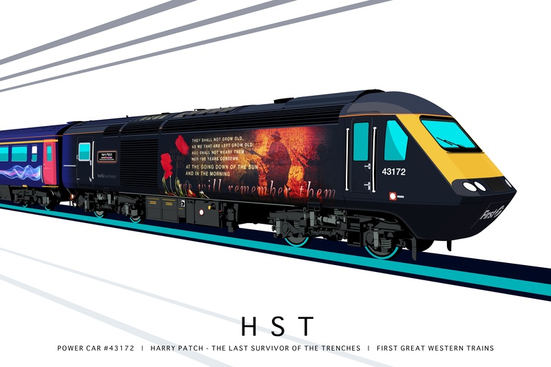 POWER CAR #43172 HARRY PATCH | THE LAST SURVIVOR OF THE TRENCHES - Class 43 HST Artwork Gallery