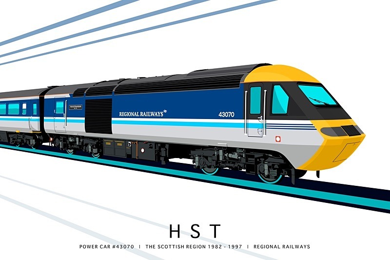 POWER CAR #43070 | THE SCOTTISH REGION 1982 - 1997 | REGIONAL RAILWAYS - FICTIONAL HST LIVERIES