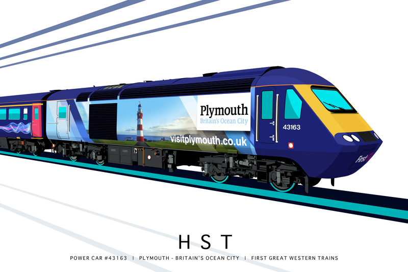 POWER CAR #43163 | PLYMOUTH - BRITAIN'S OCEAN CITY | FGW TRAINS - Class 43 / Class 255 Art Prints