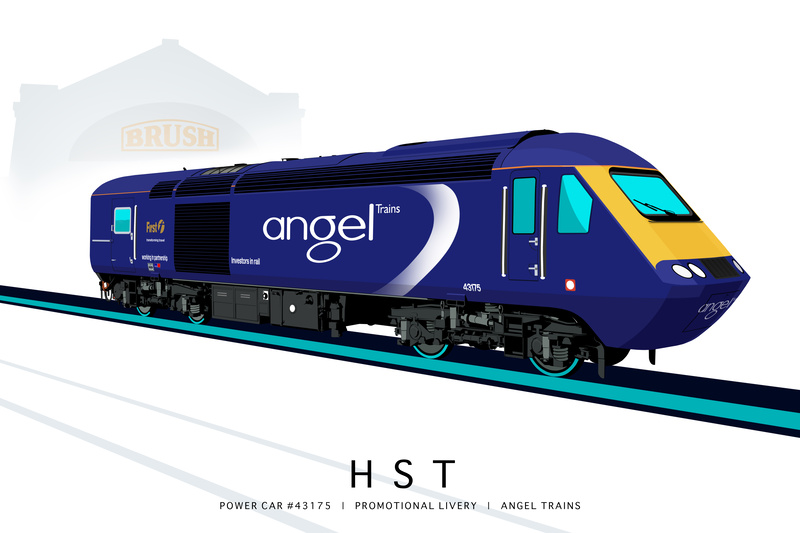 POWER CAR #43175 | PROMOTIONAL LIVERY | ANGEL TRAINS - Class 43 / Class 255 Art Prints