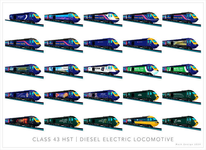 CLASS 43 LIVERY POSTER PRINT (ARTWORKS 076 to 100) - HST Posters