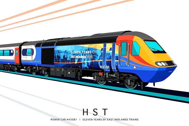 POWER CAR #43081 | ELEVEN YEARS OF EAST MIDLANDS TRAINS - Class 43 / Class 255 Art Prints