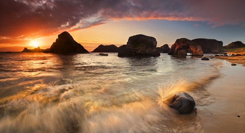 Seastacks At Sunset - Co Antrim