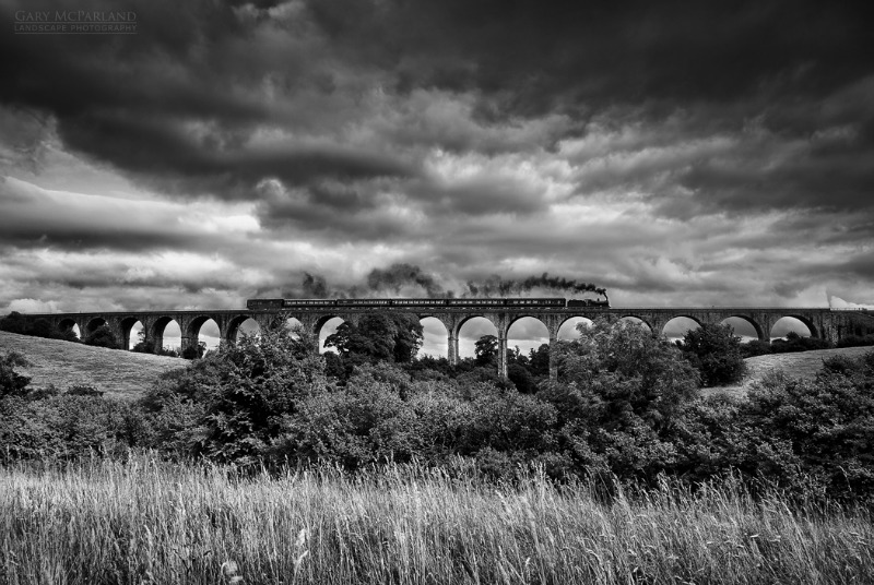 Craigmore Viaduct & the Steam Train - Black & White