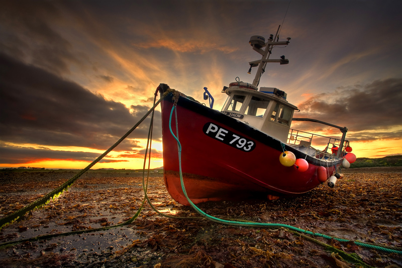 Red Fishing Boat - Co Louth