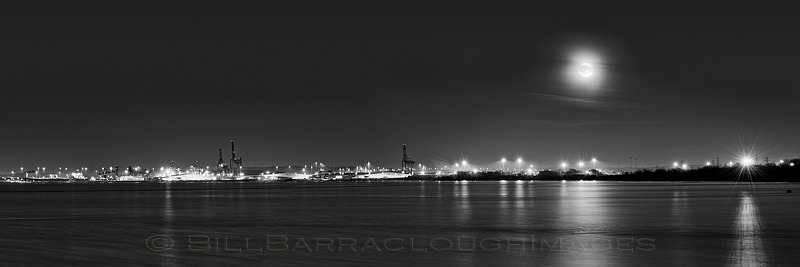 Moonrise Over Avonmouth - Panoramic images