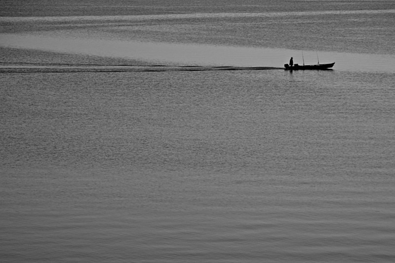 'Gone Fishin' - Black & White