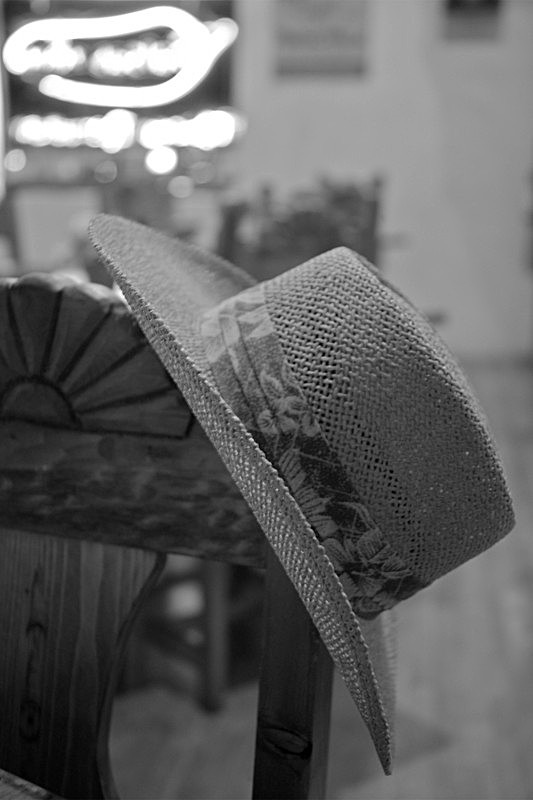 'Hat in a Bar' - Black & White
