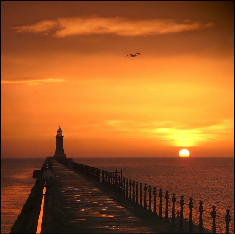 Daybreak on Tynemouth pier - SEACHANGES