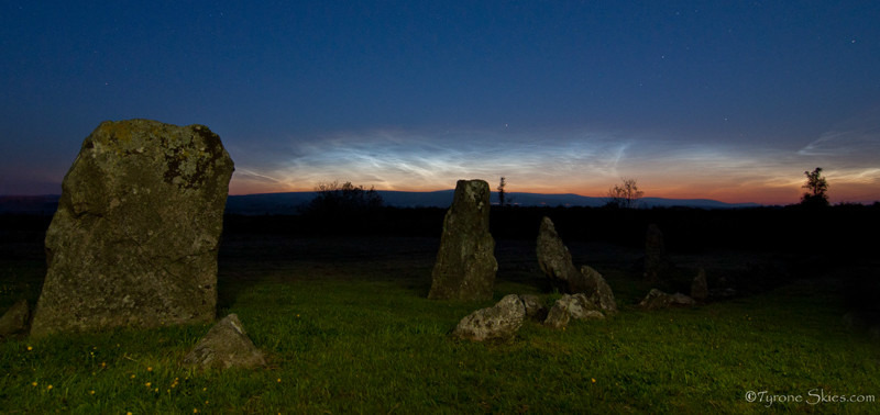 Beaghmore Noctilucent cloud panorama - Noctilucent Clouds