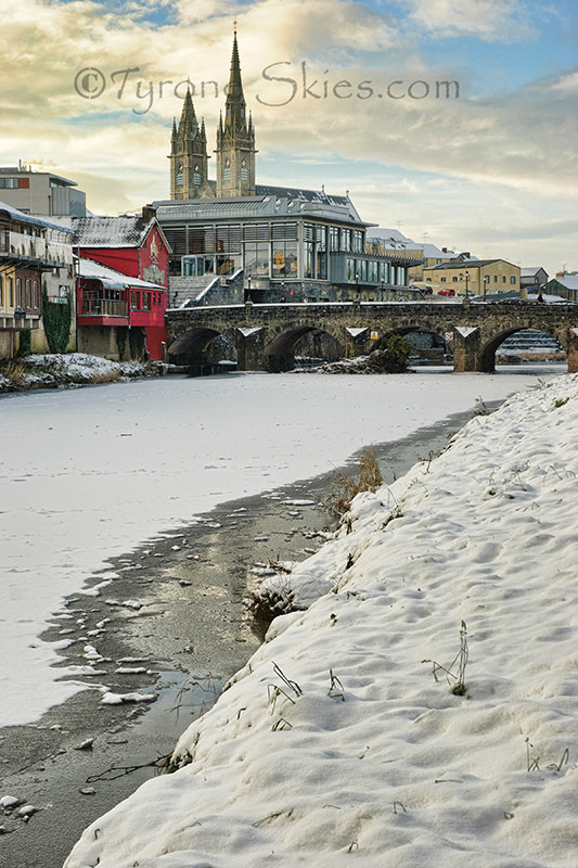 Strule river frozen over in Omagh