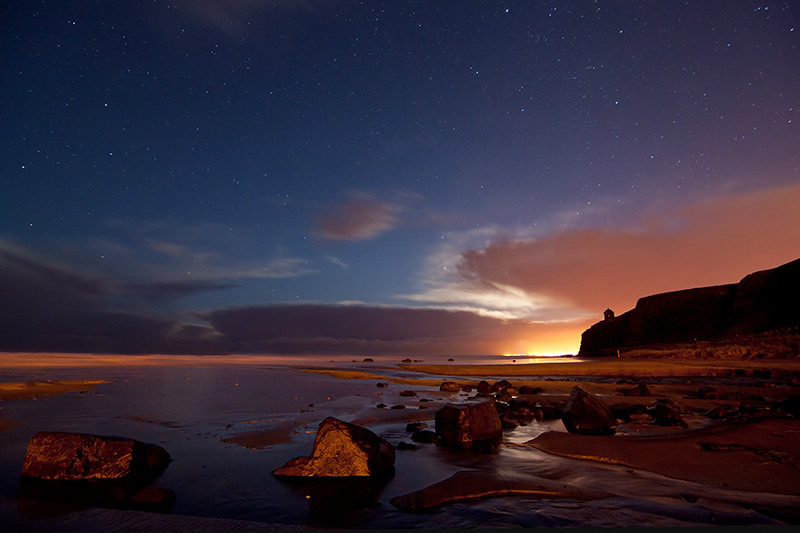 Downhill beach