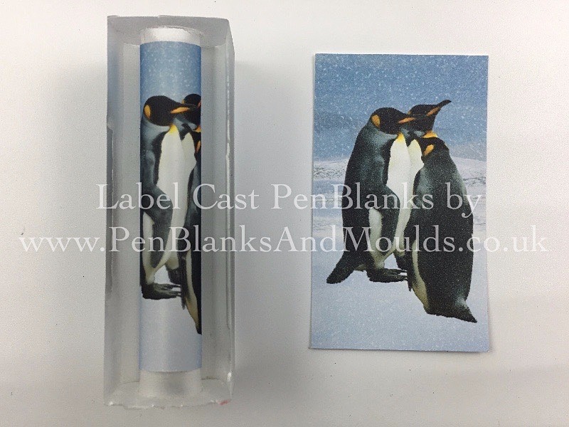 Penguins01 - Image/Photo Label Cast Pen Blanks
