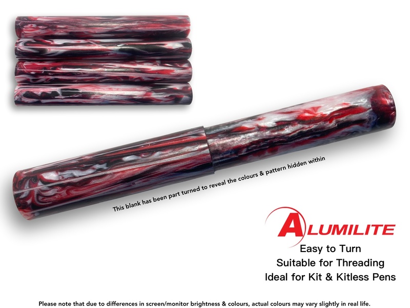 Cherry Red Tritone Alumilite Resin/Acrylic Artisan Pen Blanks