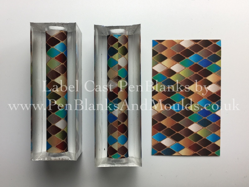 Harlequin Pattern - Image/Photo Label Cast Pen Blanks