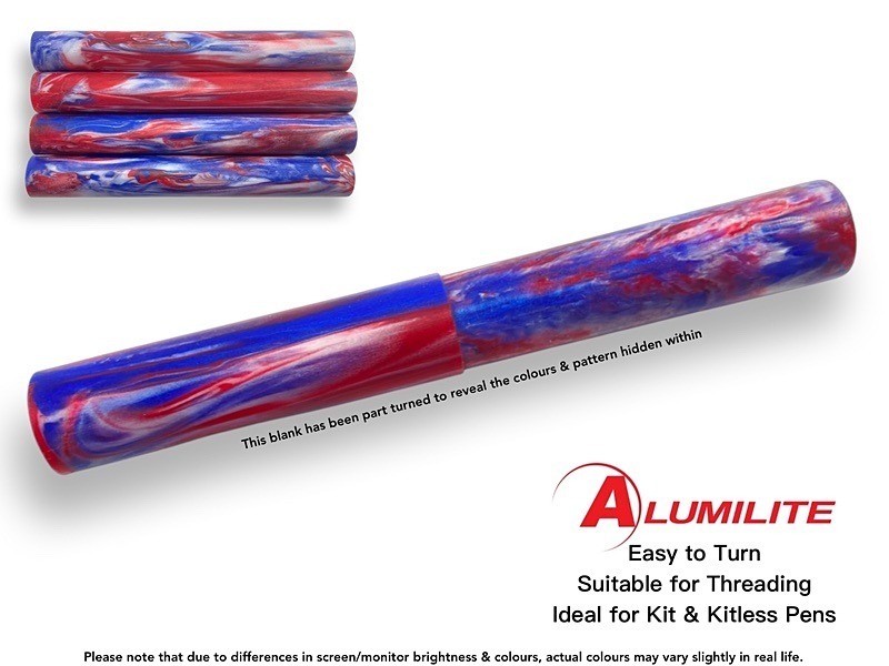 Patriotic Alumilite Resin/Acrylic Artisan Pen Blanks