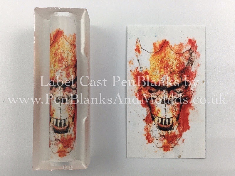 Red Skull - Image/Photo Label Cast Pen Blanks
