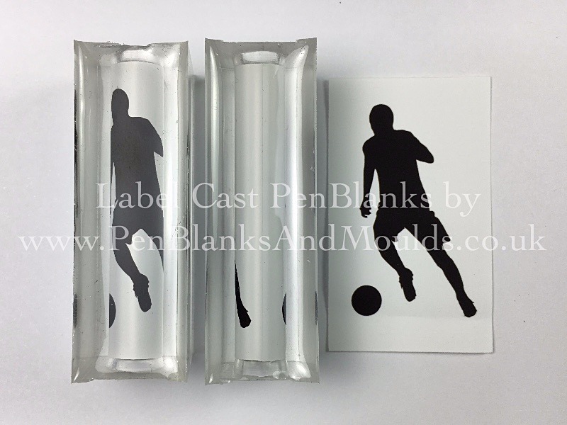Footballer Silhouette - Image/Photo Label Cast Pen Blanks