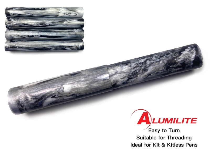Greyscale Alumilite Resin/Acrylic Artisan Pen Blanks
