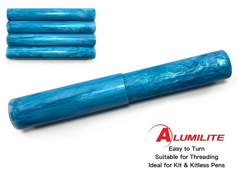 Glacier Blue Alumilite Resin/Acrylic Artisan Pen Blanks