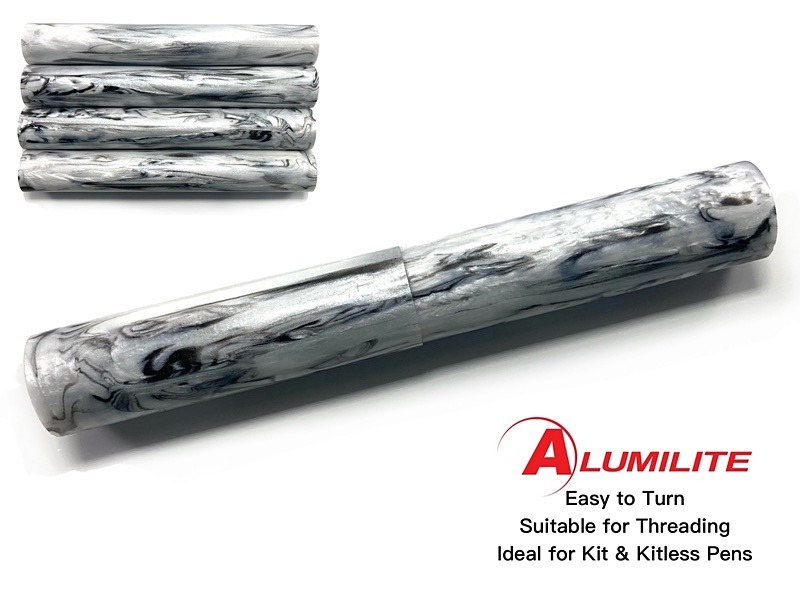 Black Vein Marble Alumilite Resin/Acrylic Artisan Pen Blanks