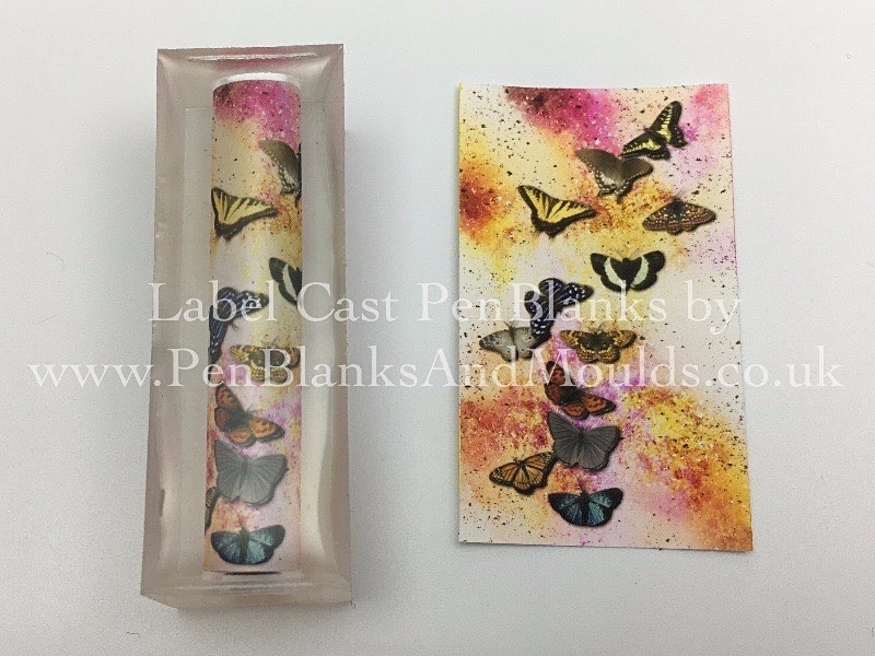 Butterflies - Image/Photo Label Cast Pen Blanks