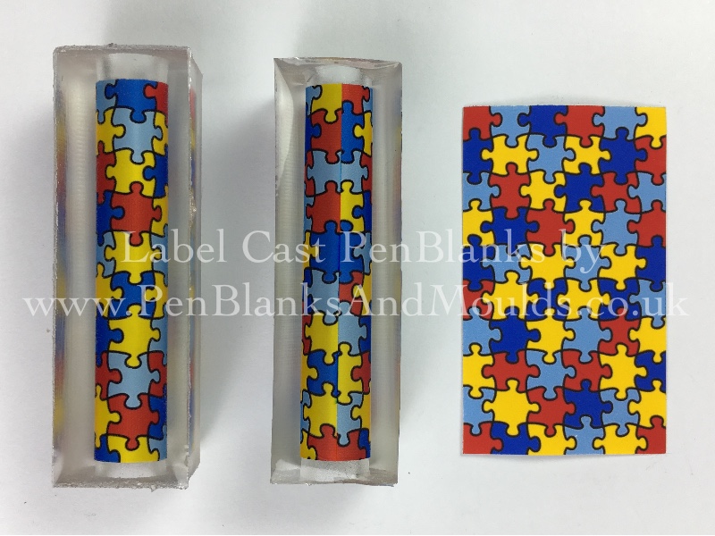 Autism Awareness Puzzle - Image/Photo Label Cast Pen Blanks