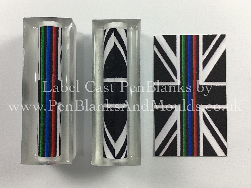 Thin Green, Blue, Red Line - Image/Photo Label Cast Pen Blanks