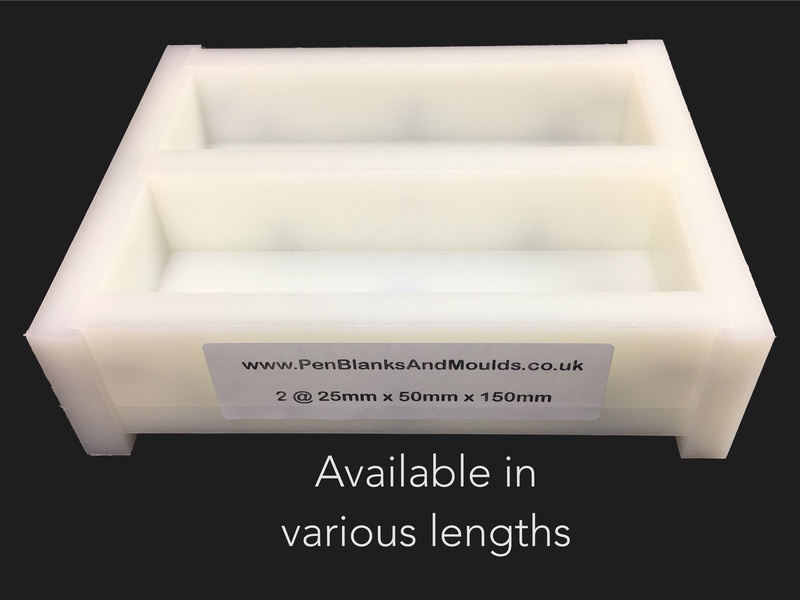 2 Cavity 25mmx50mm HDPE Casting Moulds availablle in various lengths from 130mm to 220mm long