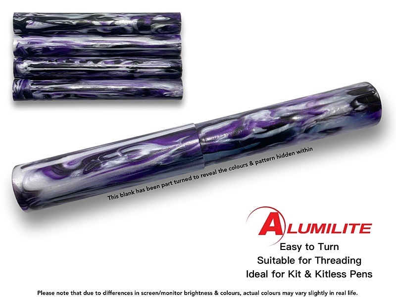 Royal Purple Tritone Alumilite Resin/Acrylic Artisan Pen Blanks