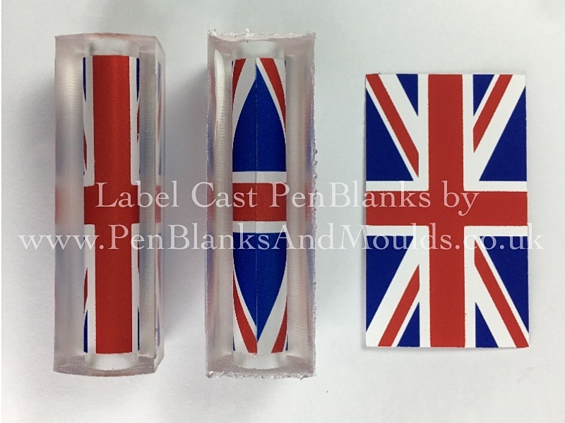 Union Jack Flag - Image/Photo Label Cast Pen Blanks