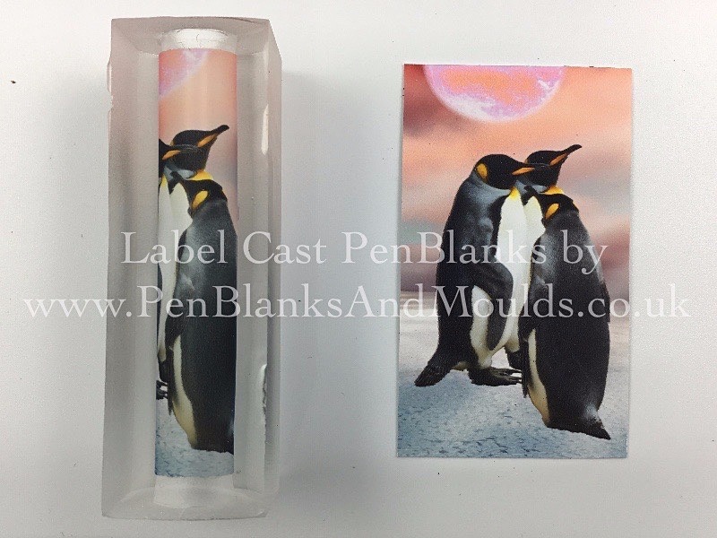 Penguins02 - Image/Photo Label Cast Pen Blanks
