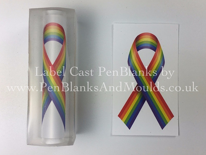LGBT Ribbon - Image/Photo Label Cast Pen Blanks