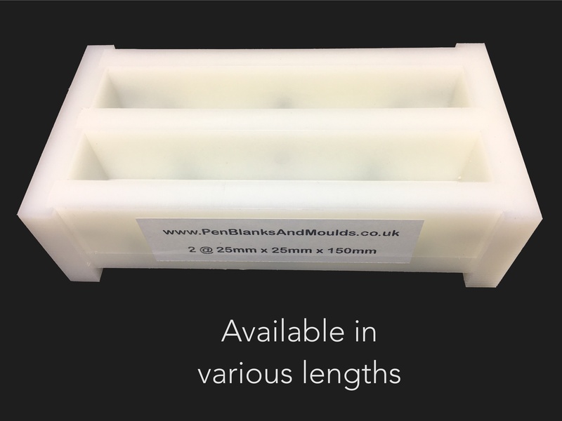 2 Cavity 25mmx25mm HDPE Casting Moulds availablle in various lengths from 130mm to 220mm long