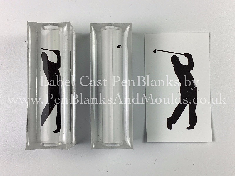 Golfer Silhouette - Image/Photo Label Cast Pen Blanks
