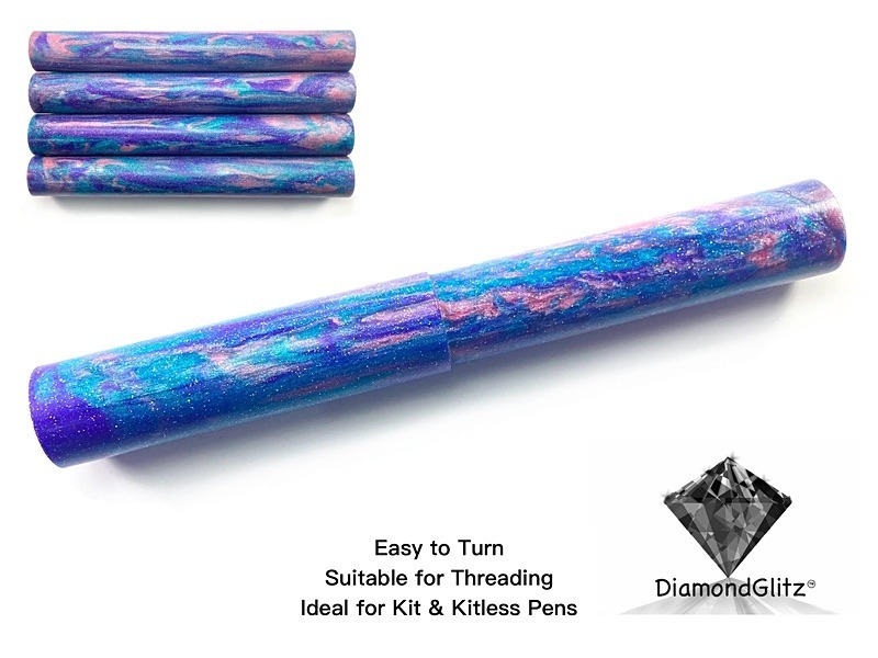 Bubblegum DiamondGlitz Alumilite Resin/Acrylic Artisan Pen Blanks