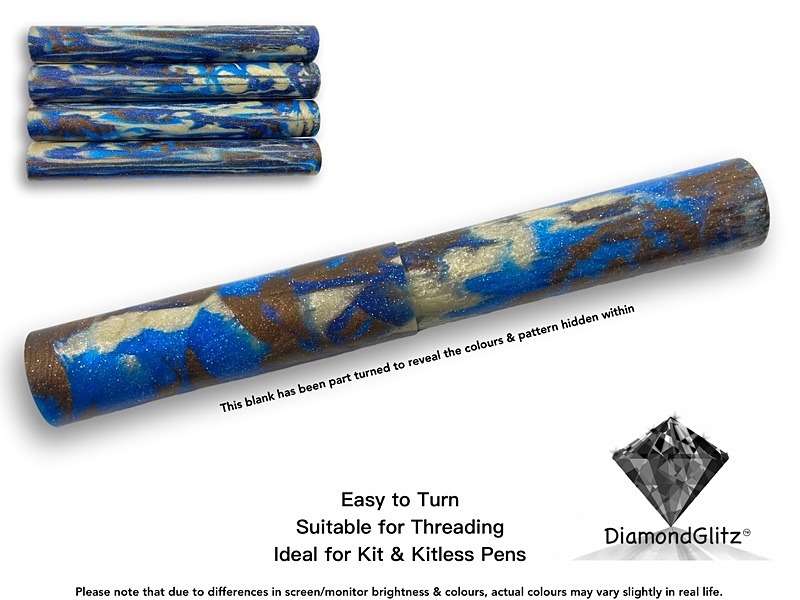Breakwater DiamondGlitz Alumilite Resin/Acrylic Artisan Pen Blanks