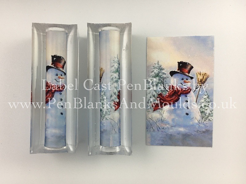 Snowman - Image/Photo Label Cast Pen Blanks